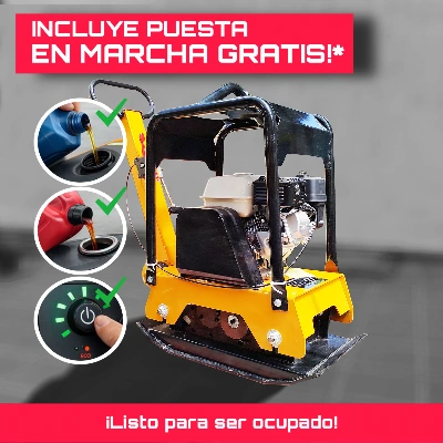 Oferta del Mes Placa Compactadora Bencinera Motor Honda GX160 CP-160 con puesta en marcha gratis