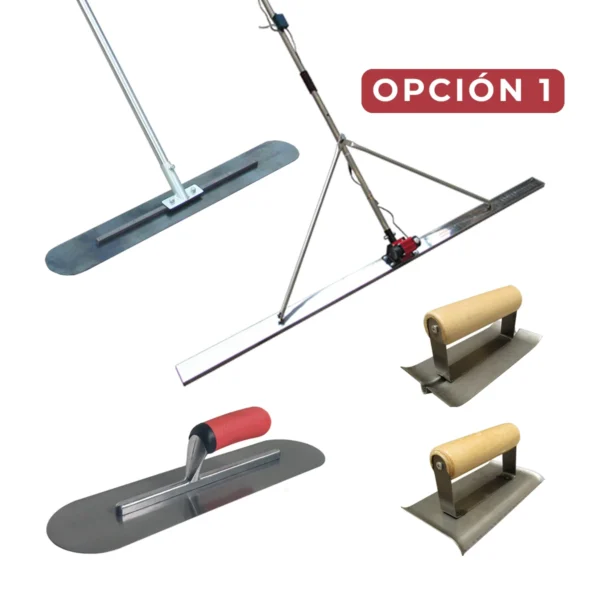 Kit Full Platacho, Regla Vibradora y Llanas TZOM-V-0525-01 Opción 1