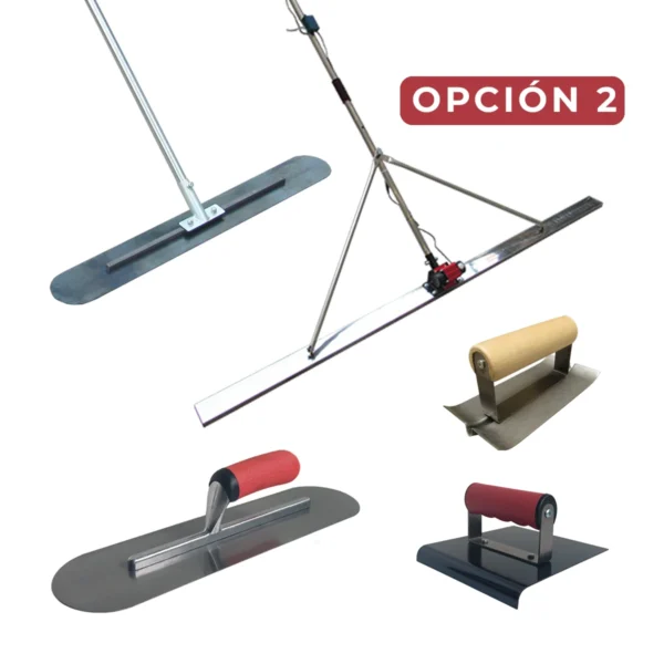 Kit Full Platacho, Regla Vibradora y Llanas TZOM-V-0525-01 Opción 2