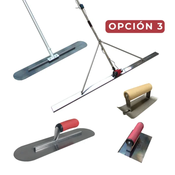 Kit Full Platacho, Regla Vibradora y Llanas TZOM-V-0525-01 Opción 3