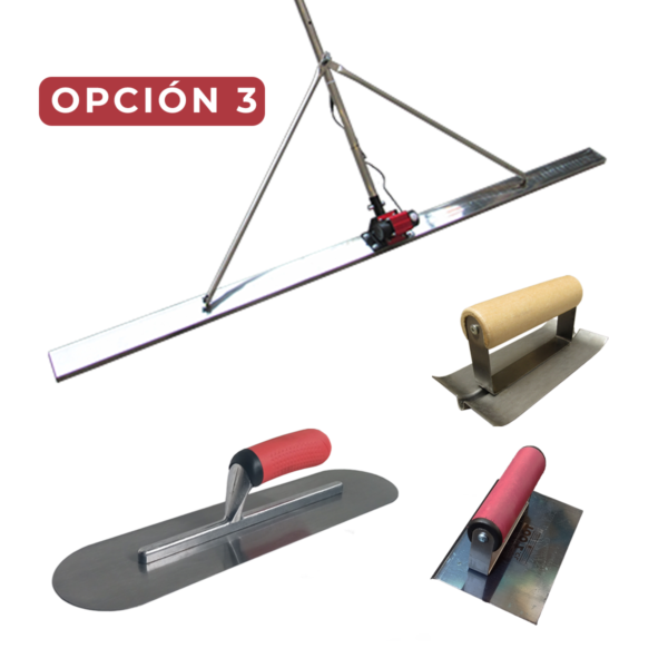 Kit Regla Vibradora y Llanas TZOM-V-0525-02 Opción 3