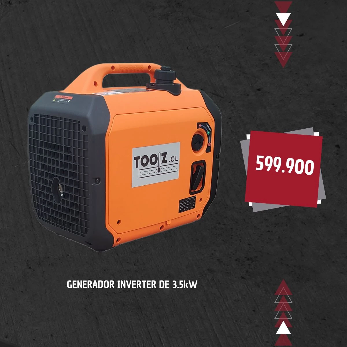 Generador Eléctrico Inverter Silencioso a Gasolina de 3.5 kW Inverter