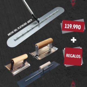 Promoción Platacho Avión de 60 cm de Acero para Hormigón TZN010 con Regalos (incluye Llana de enlucido Ranurador y Rodón)
