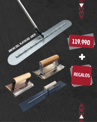 Promoción Platacho Avión de 60 cm de Acero para Hormigón TZN010 con Regalos (incluye Llana de enlucido Ranurador y Rodón)