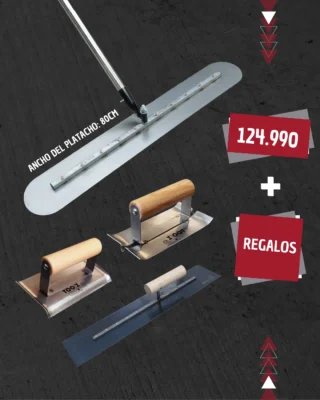 Promoción Platacho Avión de Acero Inoxidable TZN011 con Regalos (incluye Llana de enlucido Ranurador y Rodón)
