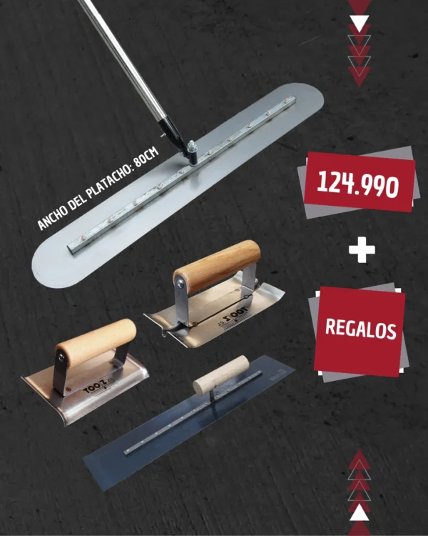 Promoción Platacho Avión de Acero Inoxidable TZN011 con Regalos (incluye Llana de enlucido Ranurador y Rodón)