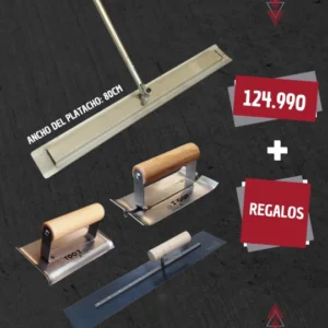 Promoción Platacho de Acero Inoxidable con Giro 360 TZN008 con Regalos (incluye Llana de enlucido Ranurador y Rodón)