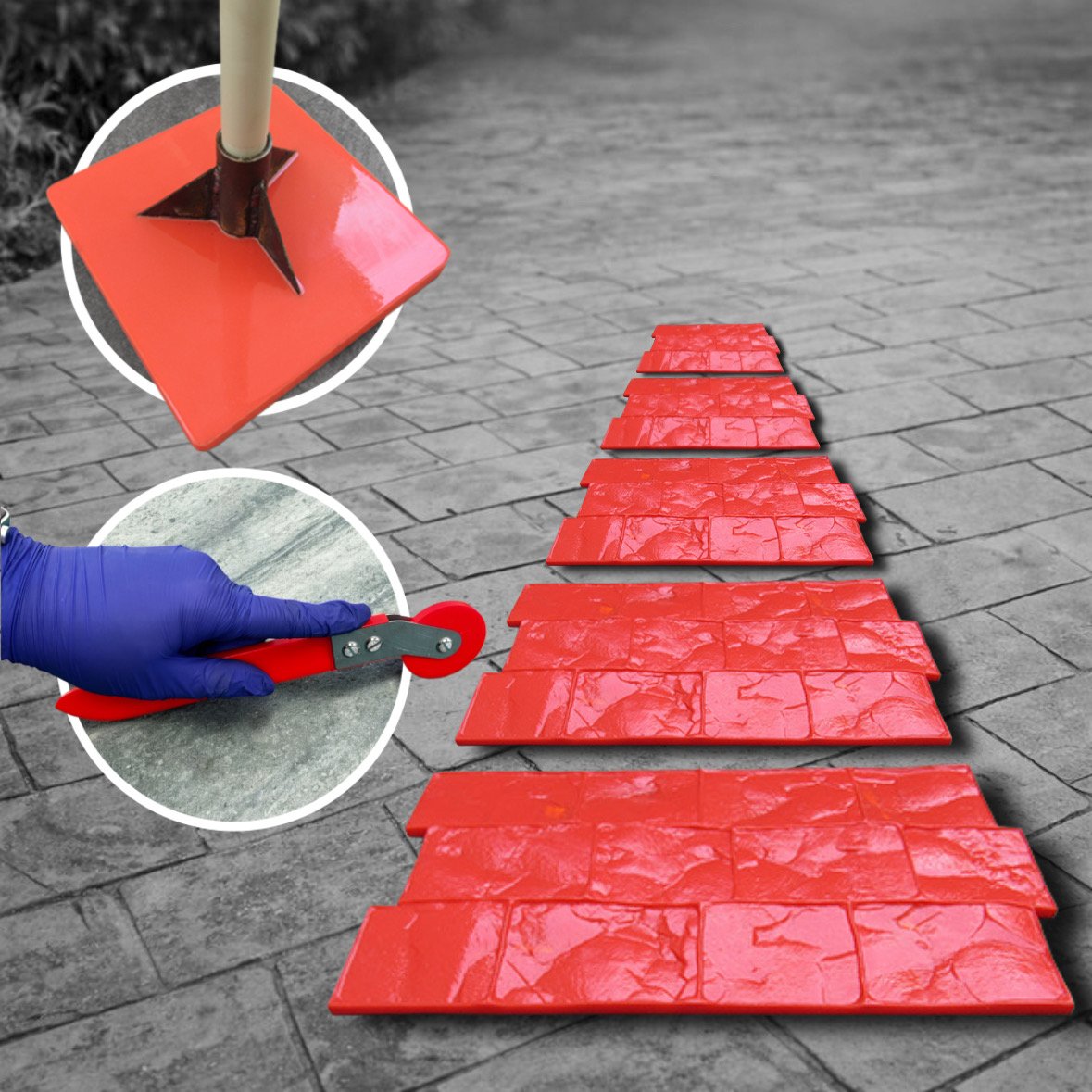 Kit de Estampado 5x Moldes Paine + Pisón y Rodillo Corrector cod: KIT2-TZE001 Kit de Estampado 5x Moldes Paine + Pisón y Rodillo Corrector cod: KIT2-TZE001