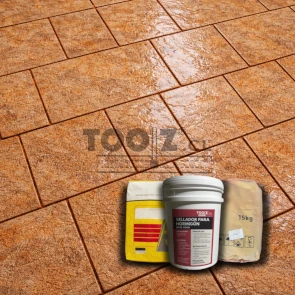 Colores y texturas a obtener con el KIT Insumos de Hormigón Estampado para 100M2 BEIGE Y DESERTAN