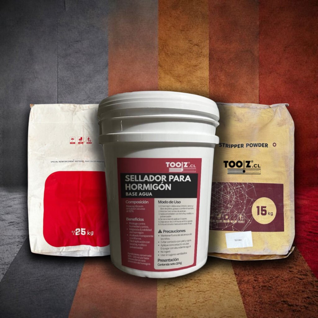 KIT Insumos de Hormigón Estampado para 20M2 CHOCOLATE - KIT-TZCH-005-S-TZAR-004-TZS001