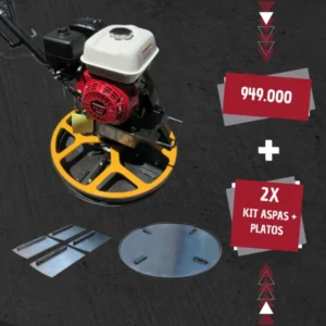 Helicóptero Alisador de Pavimento 24″ Motor Honda GX160 TZH004 con 2 set de aspas y platos