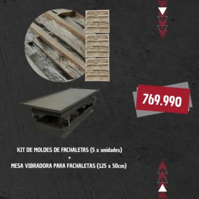 Mesa Vibradora De Hormigón 125×50 Cm + 5 Moldes TZE104 - VT-002+TZE104X5