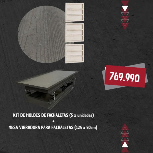 Mesa Vibradora De Hormigón 125×50 Cm + 5 Moldes TZE106 - VT-002+TZE106X5