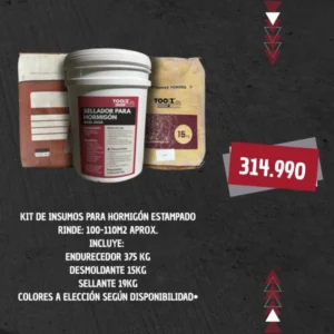 Kit Insumos para Hormigón Estampado 100mts2 - KIT-TZCH-TZAR-TZS-100