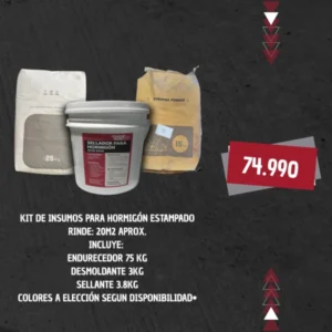 Kit Insumos para Hormigón Estampado 20mts2 - KIT-TZCH-XXX-S-TZAR-XXX-S-TZSXXX