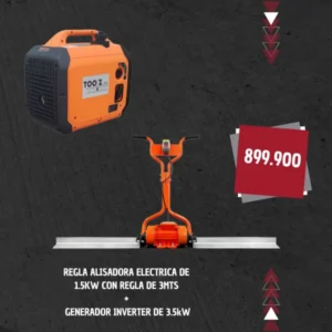 Regla Alisadora Eléctrica Vibradora de 3 metros y Un Generador Inverter de 3.5KW - TZV009-3R + GE-350